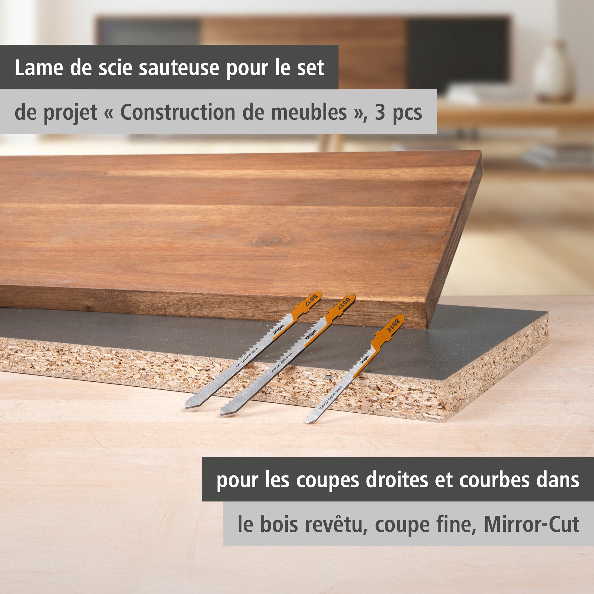 Jigsaw Blade Project Set for Making Furniture, 3 Pcs. - Info 1 French