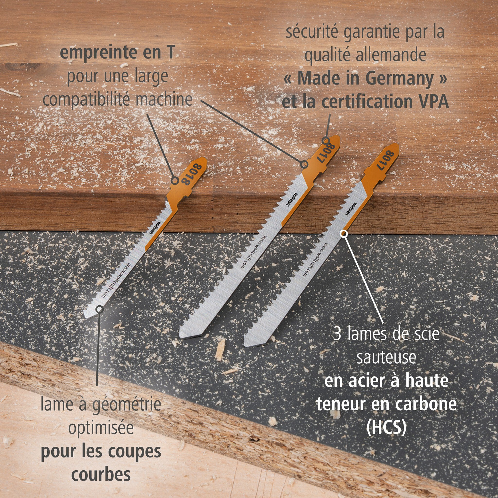 Jigsaw Blade Project Set for Making Furniture, 3 Pcs. - Info 2 French