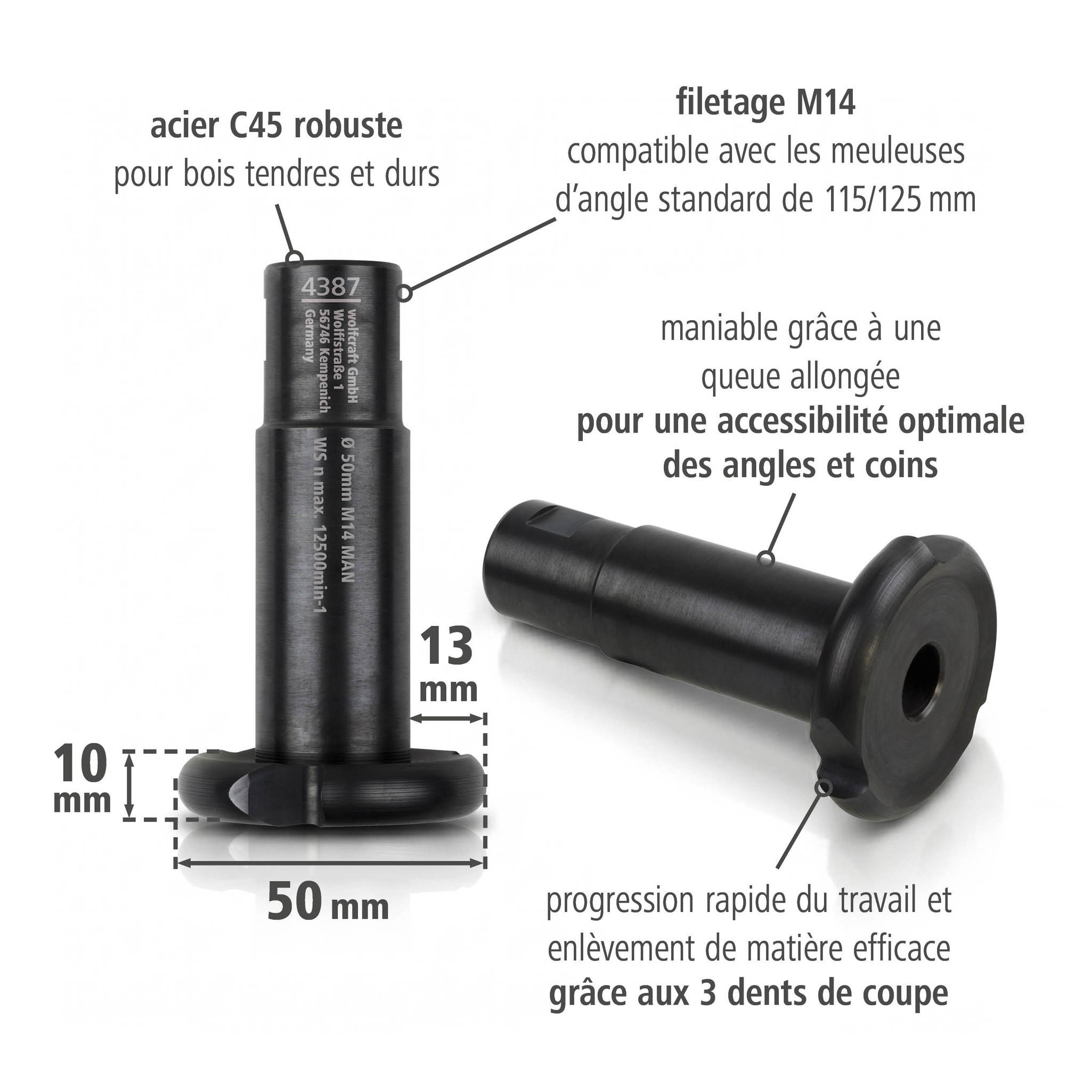 Milling Disc for Angle Grinder, Ø 50 mm - Inf Image FR 01