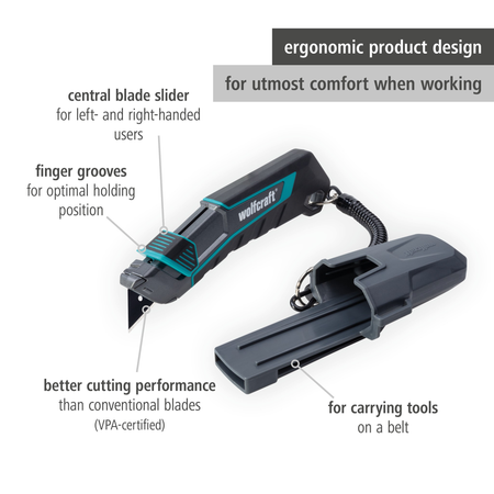 Trapezium Blade Knife PRO SAFETY with Sheath (en)