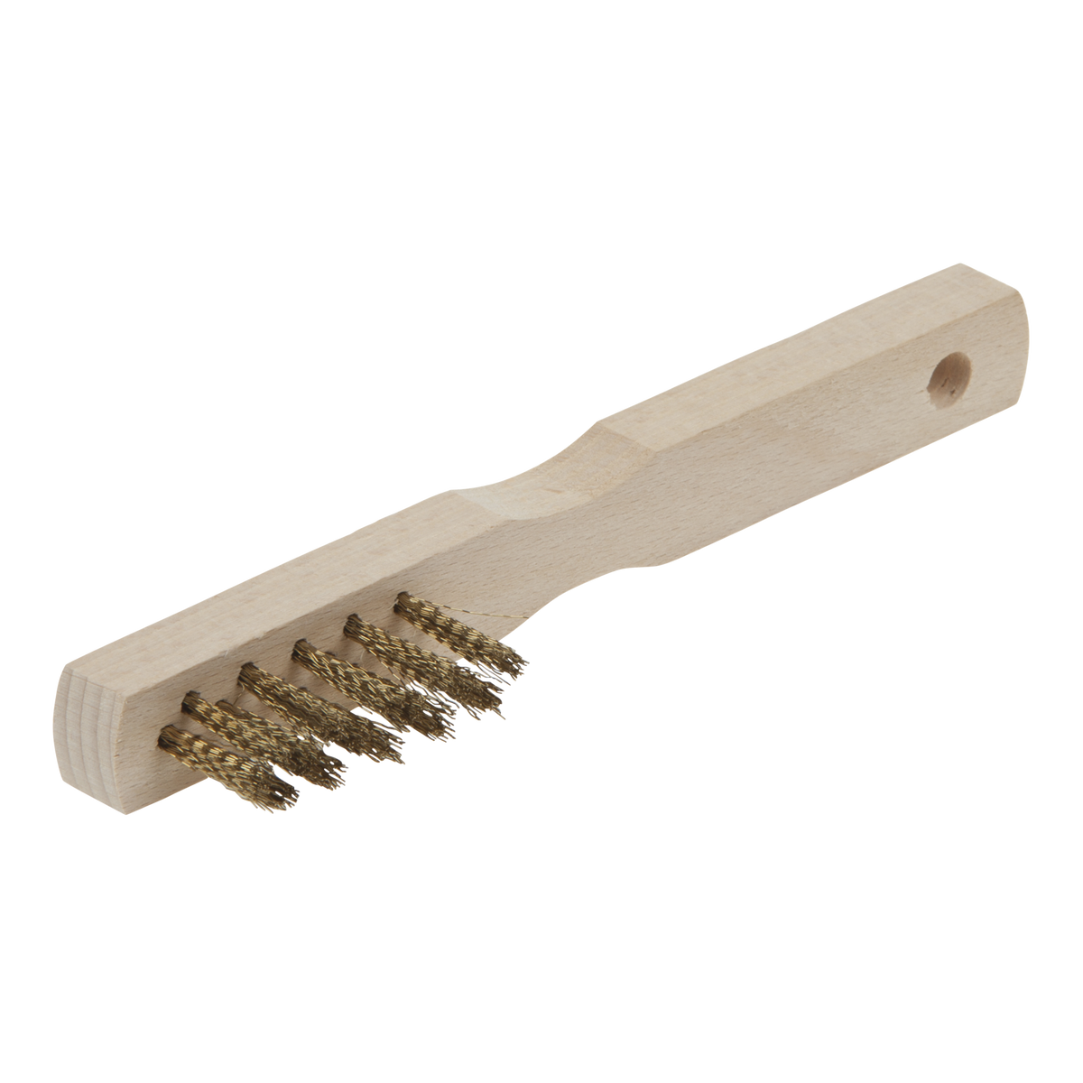 Brass Wire Hand Brush, 3 Rows, Wooden Version