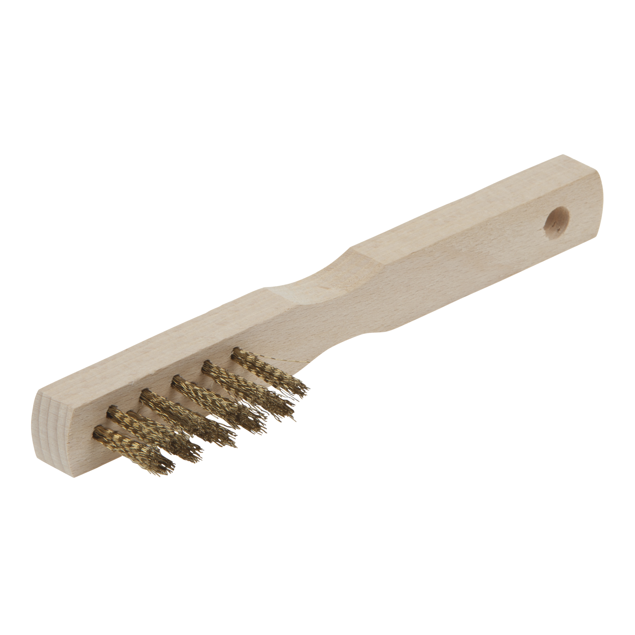 Brass Wire Hand Brush, 3 Rows, Wooden Version