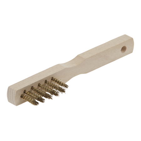 Brass Wire Hand Brush, 3 Rows, Wooden Version