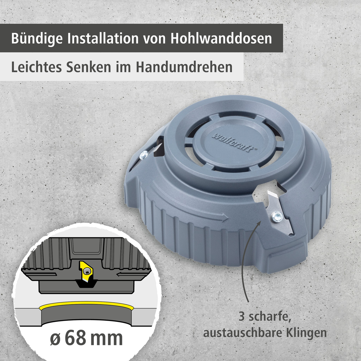 Deburrer for Plasterboard, Ø 68 mm (de)