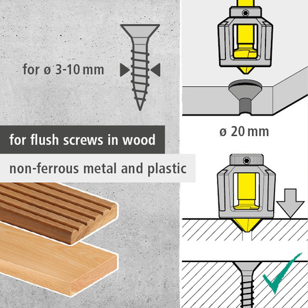 Countersink with Depth Stop, Hexagon Shank (en)