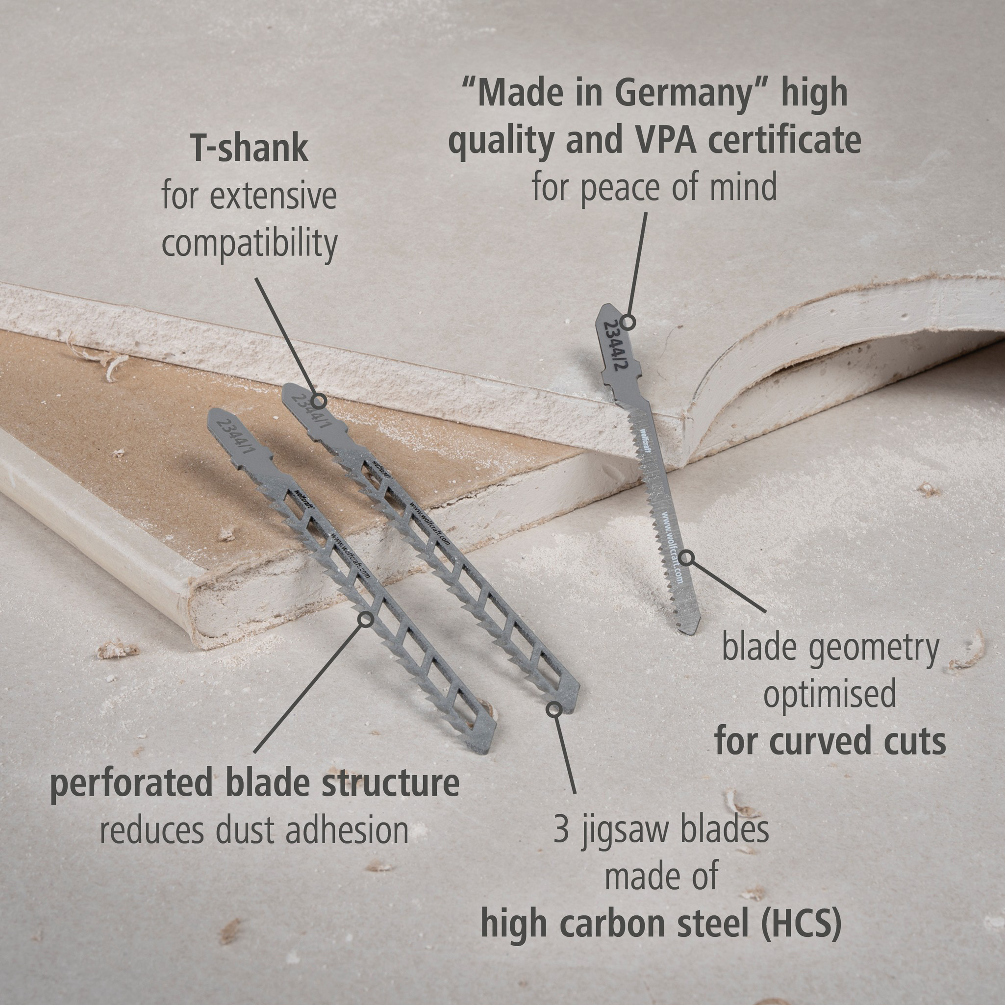Jigsaw Blade Project Set for Drywall, 3 Pcs. (en)