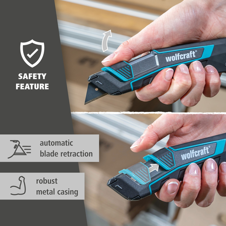 Trapezium Blade Knife PRO SAFETY with Sheath (en)
