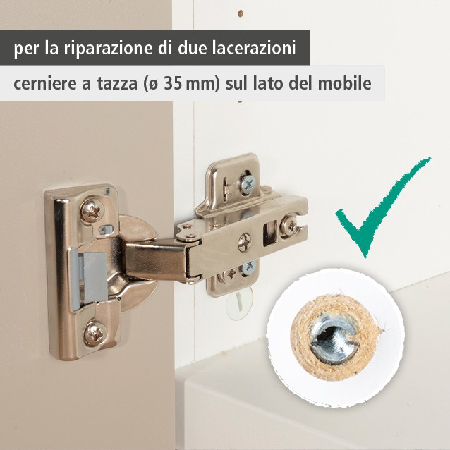 Repair Set for Cup Hinge – Cabinet Side, 11 Pcs. (it)