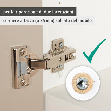 Repair Set for Cup Hinge – Cabinet Side, 11 Pcs. (it)
