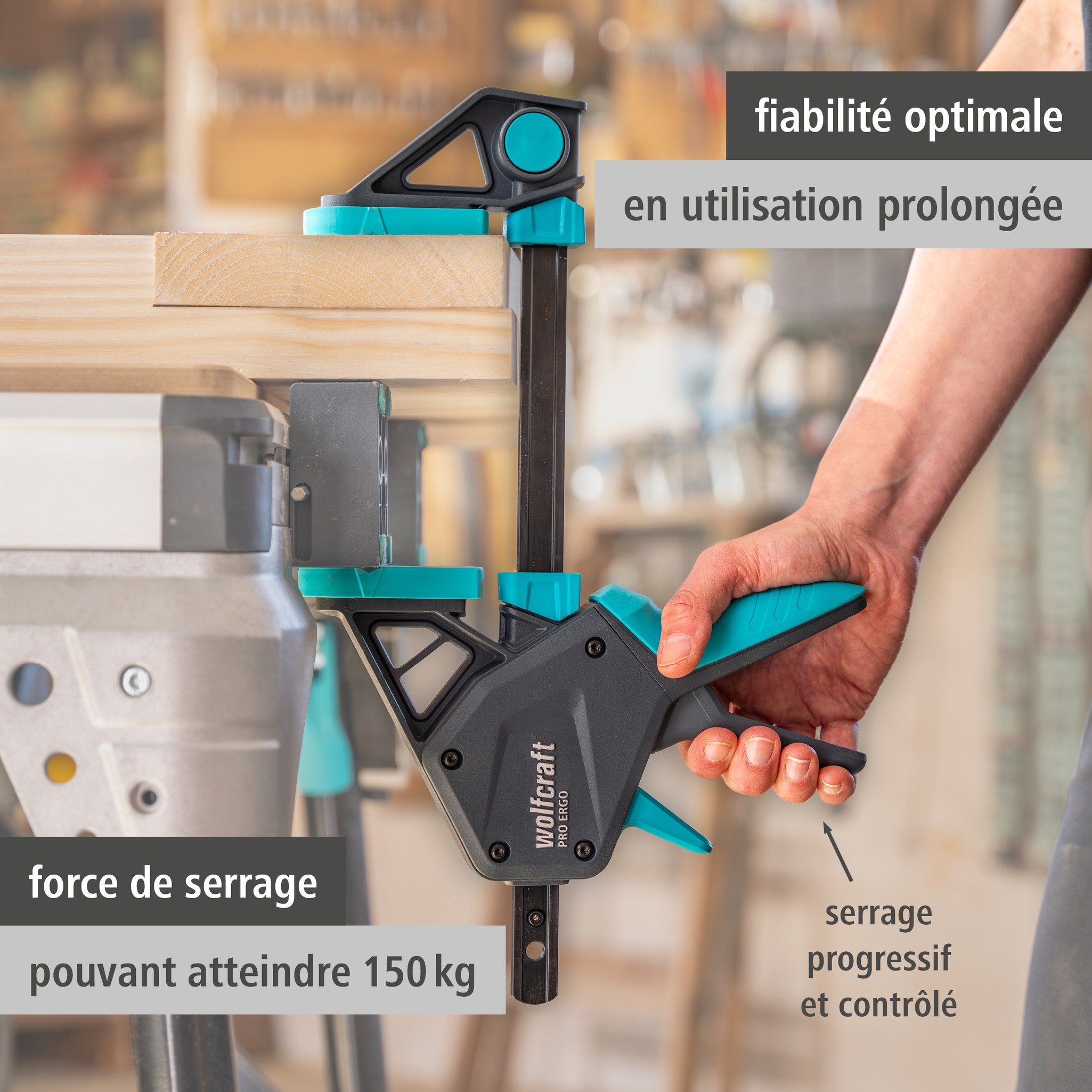 PRO ERGO One-Hand Clamp - Info Image 1 French