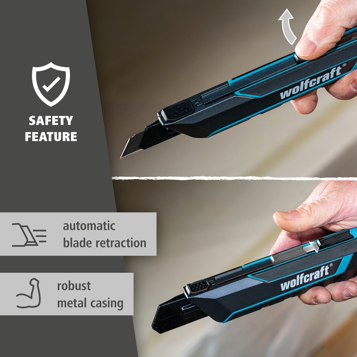 Snap-Off Blade Knife PRO SAFETY, 25 mm (en)