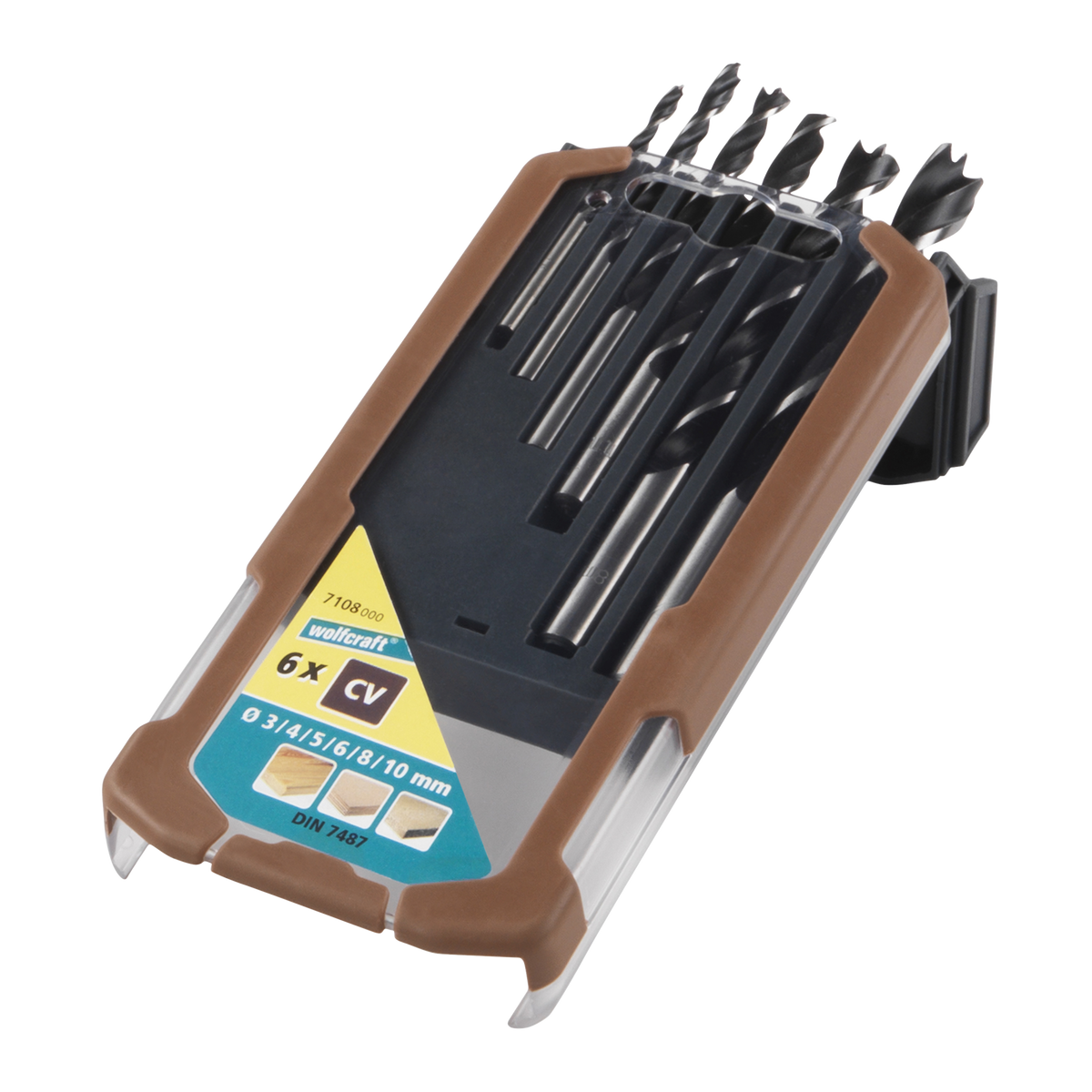 CV Wood Twist Drill Bit Set, Ø 3–10 mm, 6 Pcs.