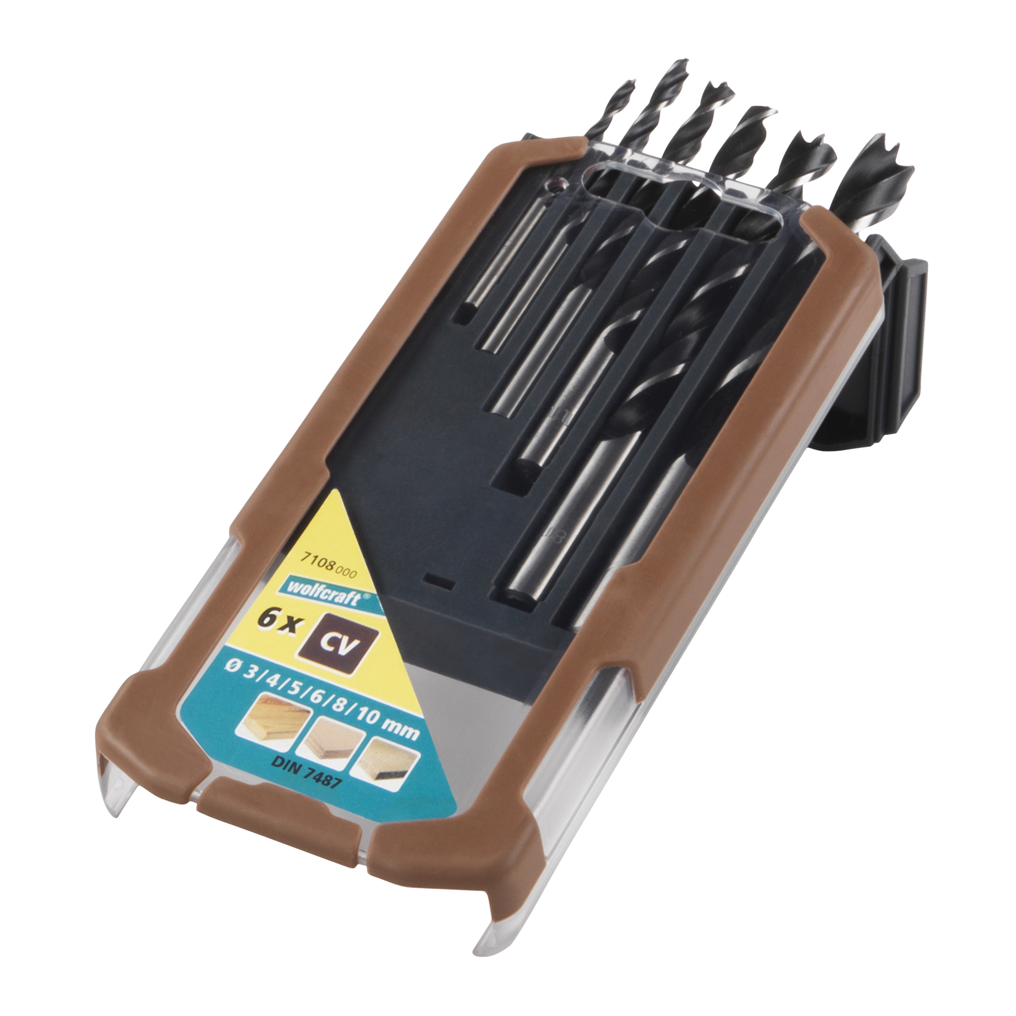 CV Wood Twist Drill Bit Set, Ø 3–10 mm, 6 Pcs.