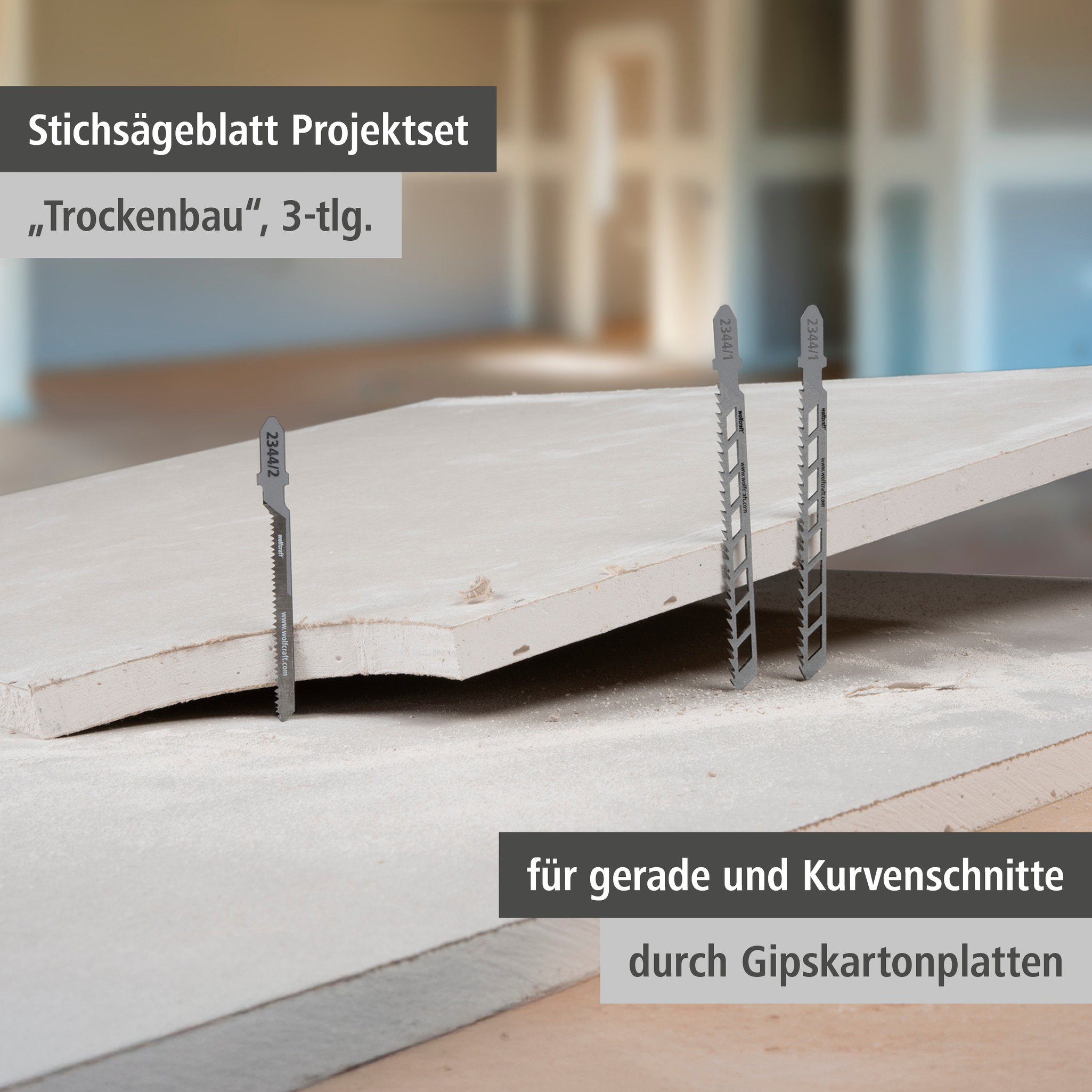 Jigsaw Blade Project Set for Drywall, 3 Pcs. (de)