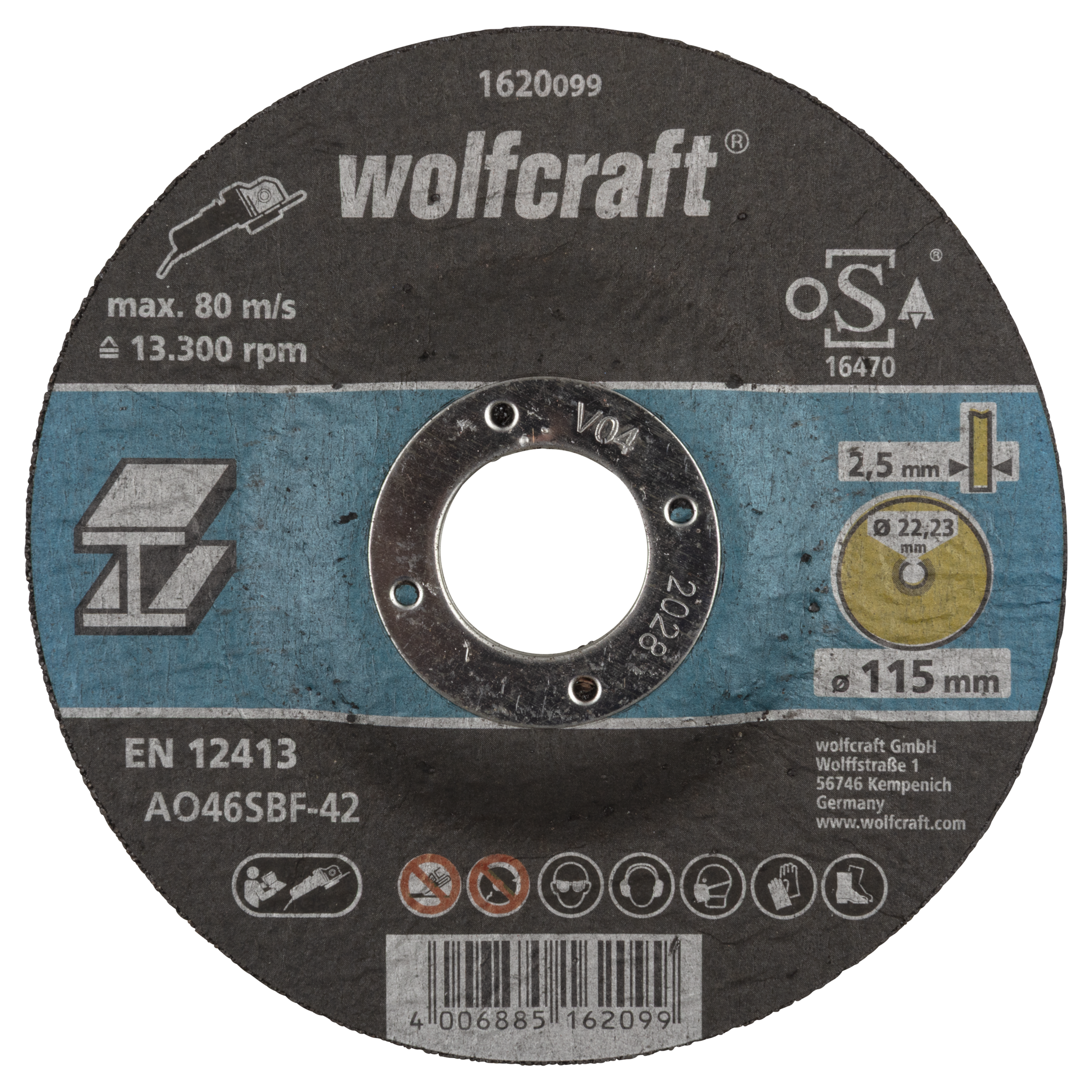 Cutting Disc for Metal, depressed centre, Ø 115 mm