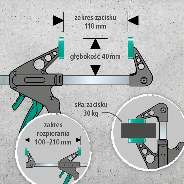 2 EHZ Miniature One-Hand Clamps2 MINI One-Hand Clamps (pl)