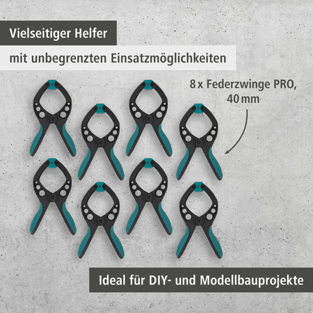 8 PRO Spring Clamps, 40 mm (de)
