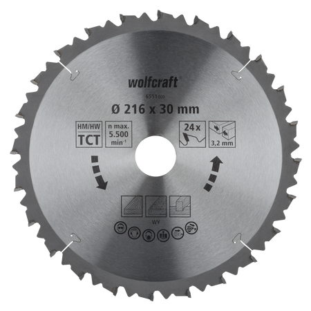 TC Cross and Mitre Cut Saw Blade, brown series, Ø 216 mm