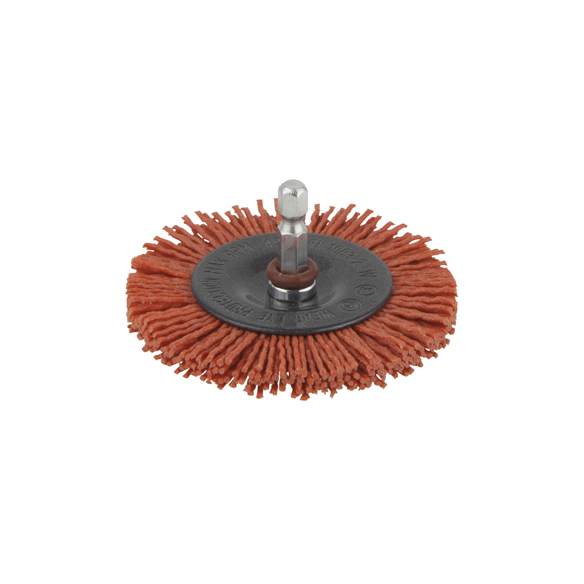 Nylon Wire Wheel Brush, aggressive, Ø 75 mm, Hexagon Shank