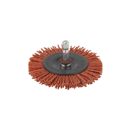Nylon Wire Wheel Brush, aggressive, Ø 75 mm, Hexagon Shank