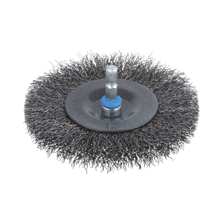 Steel Wire Wheel Brush, Ø 100 mm, Hexagon Shank