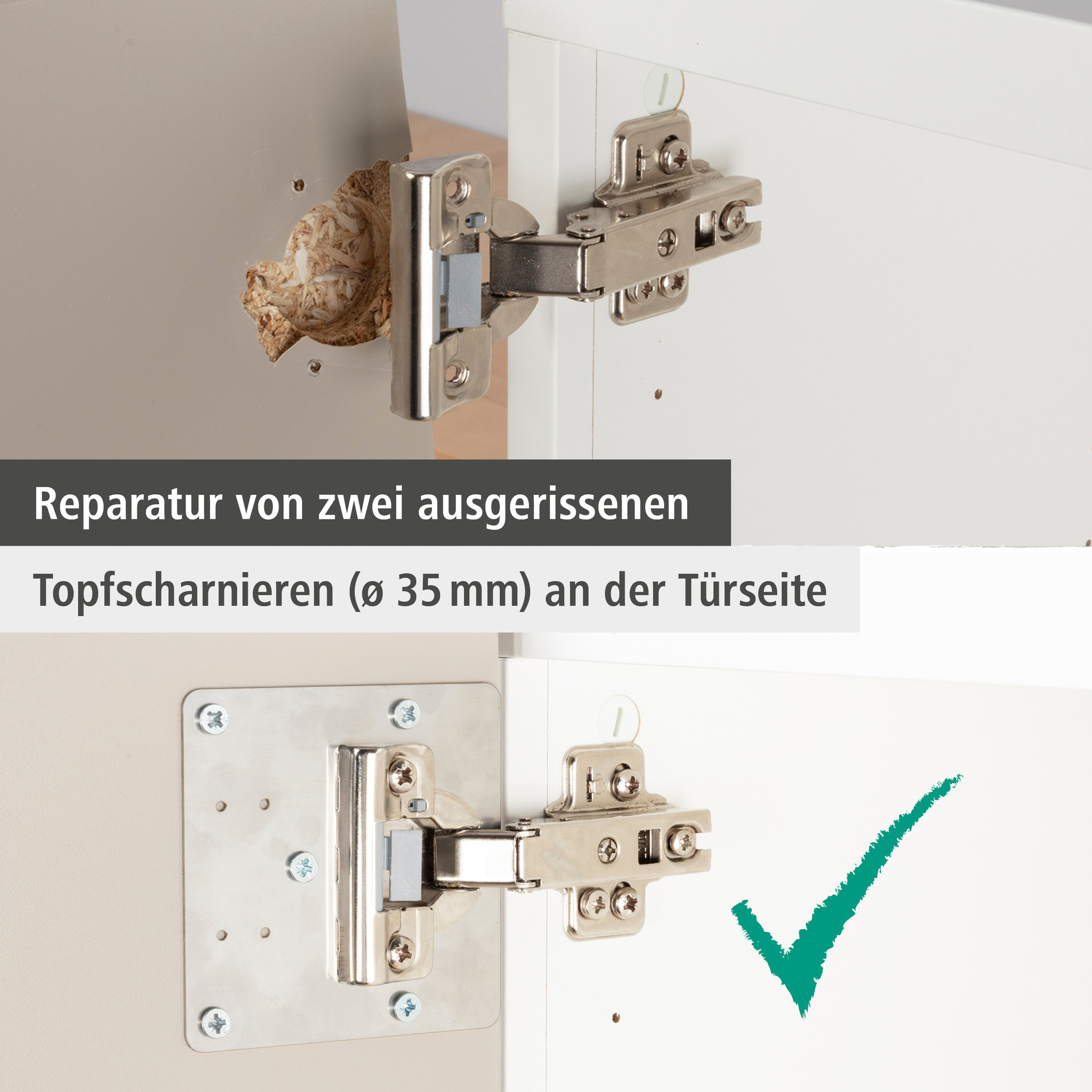 Repair Set for Cup Hinge – Door Side, 17 Pcs. (de)