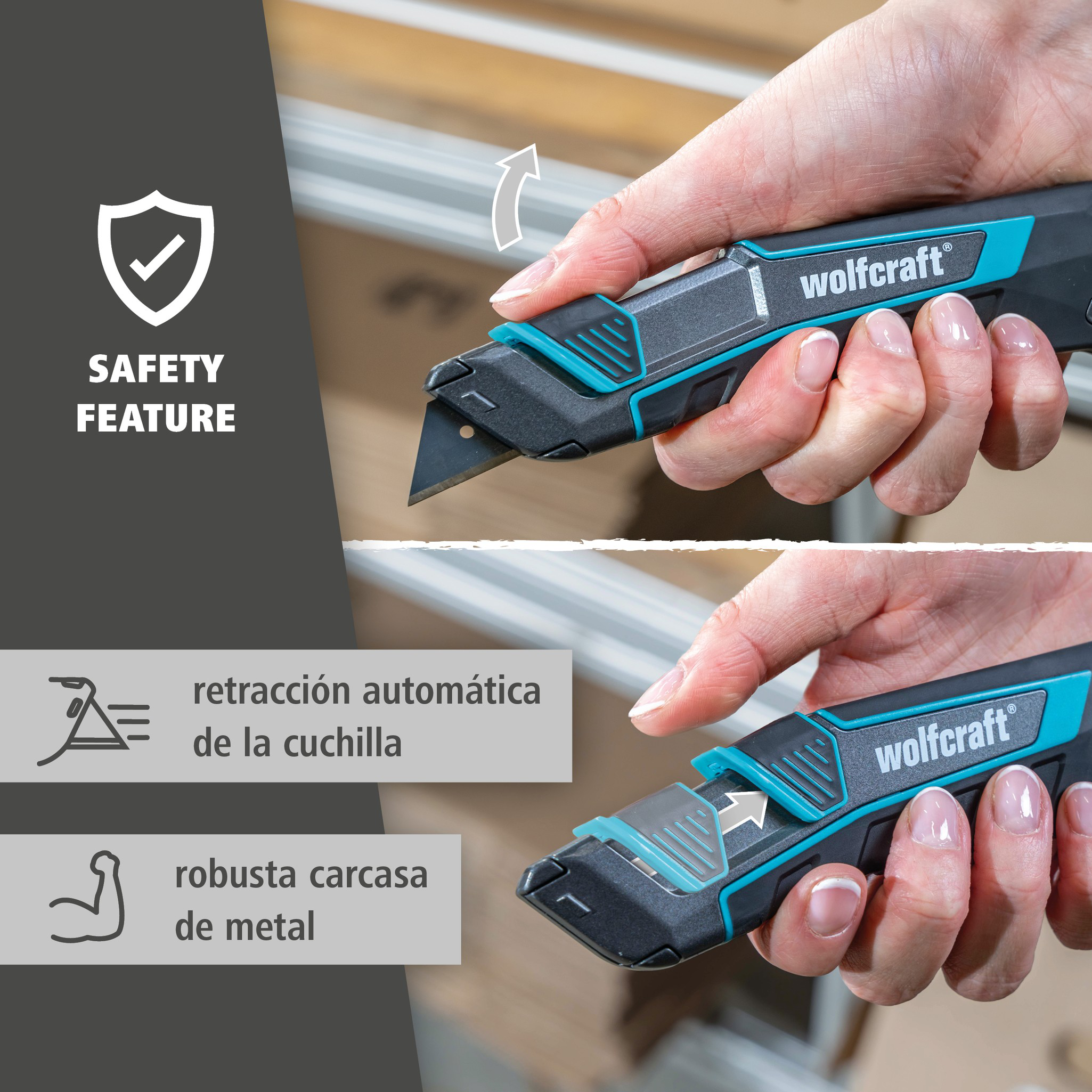 Trapezium Blade Knife PRO SAFETY with Sheath (es)