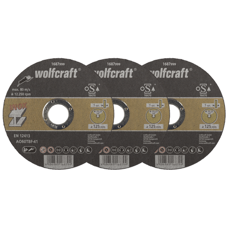 3 Cutting Discs for Stainless Steel, extra thin, Ø 125 mm