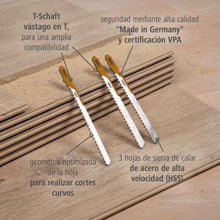 Jigsaw Blade Project Set for Laminate, 3 Pcs. (es)
