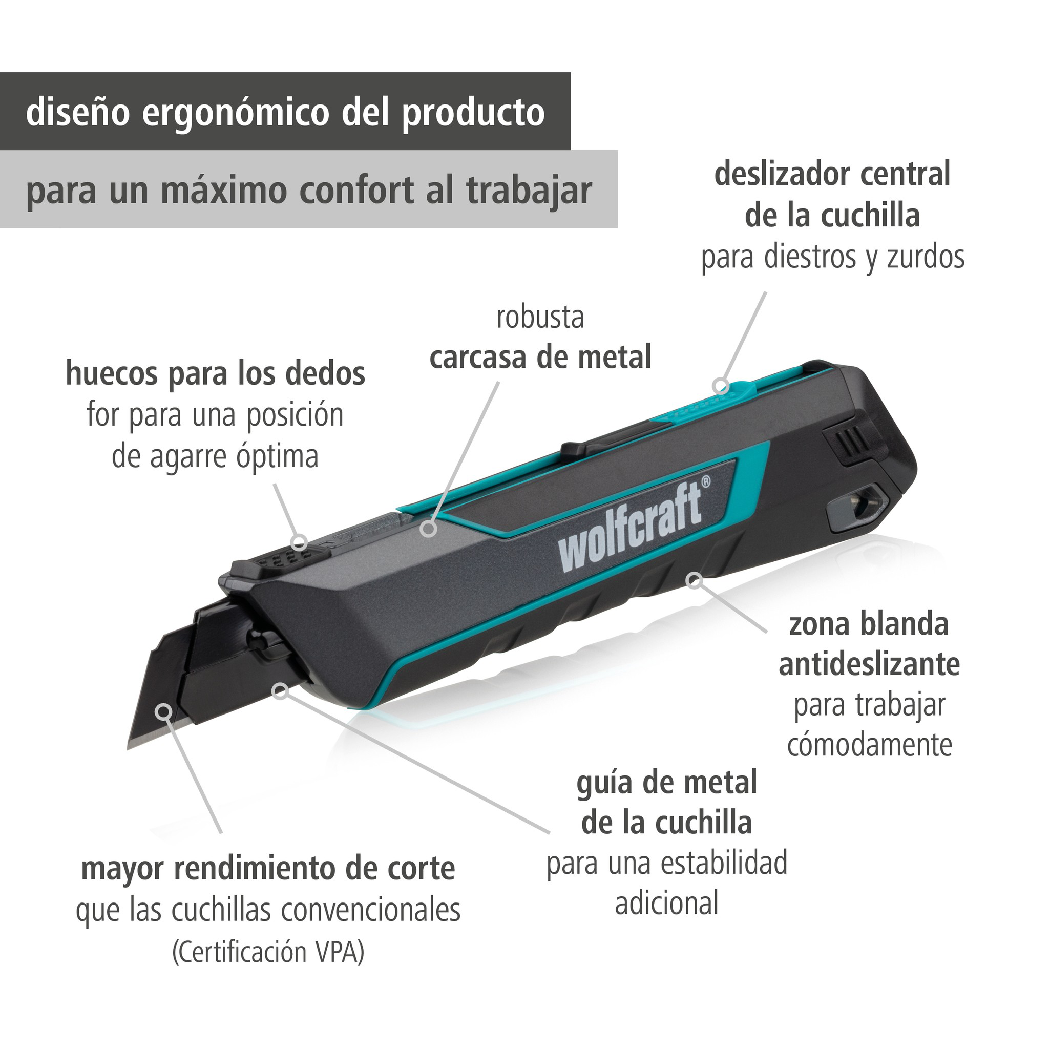 Snap-Off Blade Knife PRO SAFETY, 18 mm (es)
