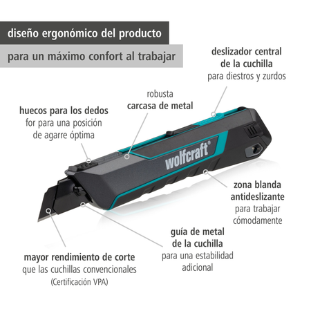 Snap-Off Blade Knife PRO SAFETY, 18 mm (es)