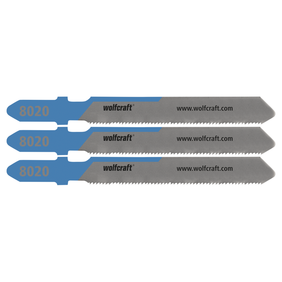 3 Jigsaw Blades, Sheet Steel (Max. 1 mm), Fine Cuts