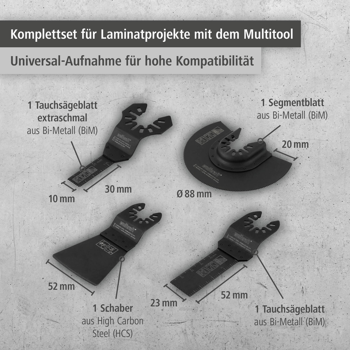 Multi-Tool Set for Laminate and Skirting Boards, 4 Pcs. (de)
