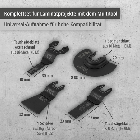 Multi-Tool Set for Laminate and Skirting Boards, 4 Pcs. (de)