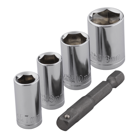 Wrench Socket Set (A/F 7,8,10,13), 5 Pcs.