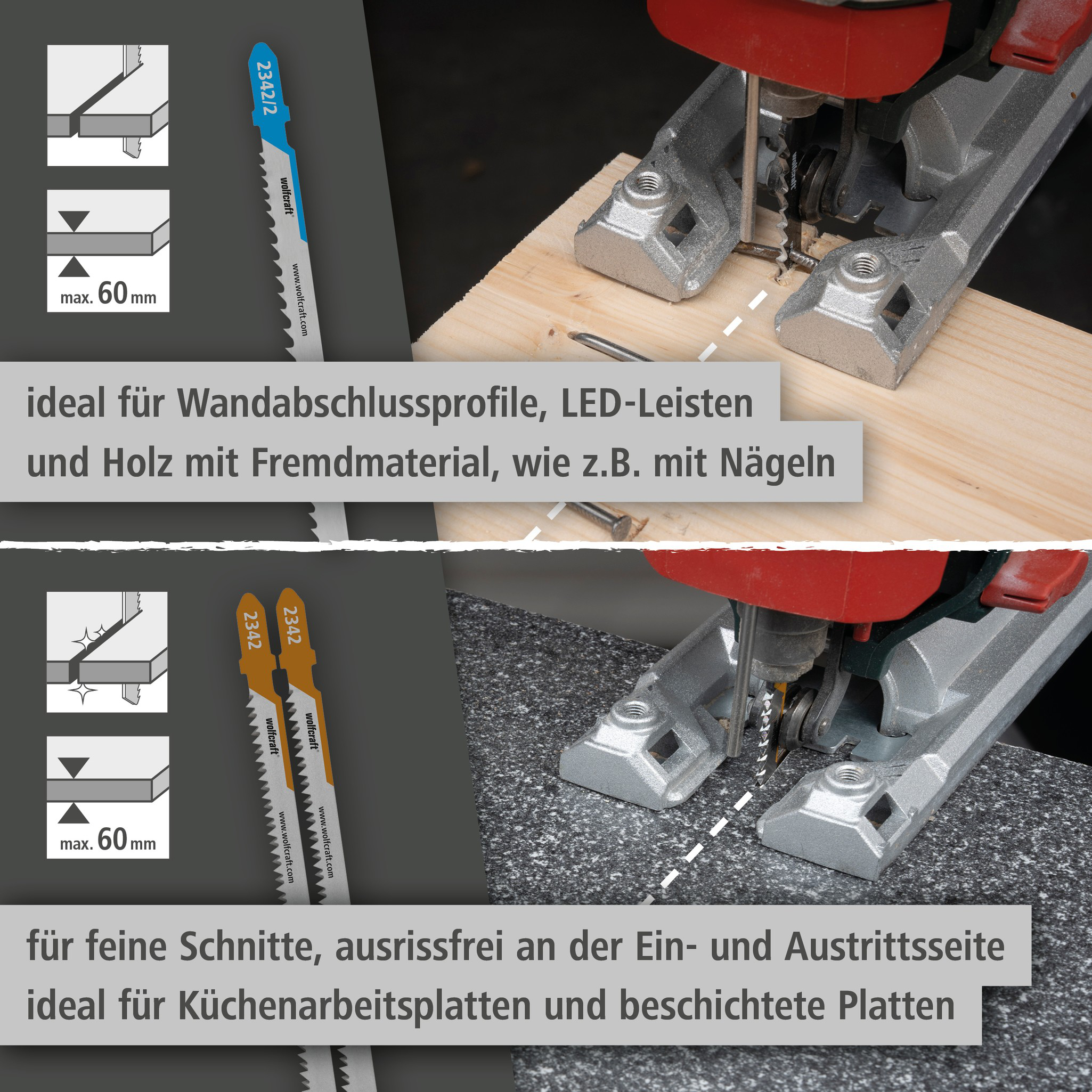 Jigsaw Blade Project Set for Kitchen Installation, 3 Pcs. (de)