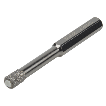 Dry Drill Bit, Diamond Coated, Hexagon Shank, Ø 8 mm
