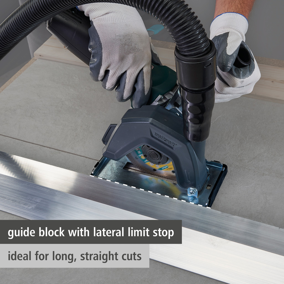Extraction Hood With Guide Block for Angle Grinder (en)