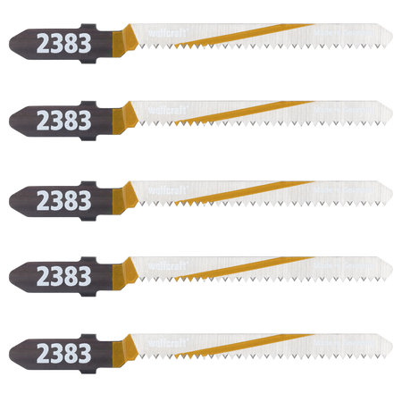 5 HCS Jigsaw Blades, T-shank, wood, clean curved cut