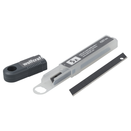 5 Professional Sharp Snap-Off Blades 9 mm Black