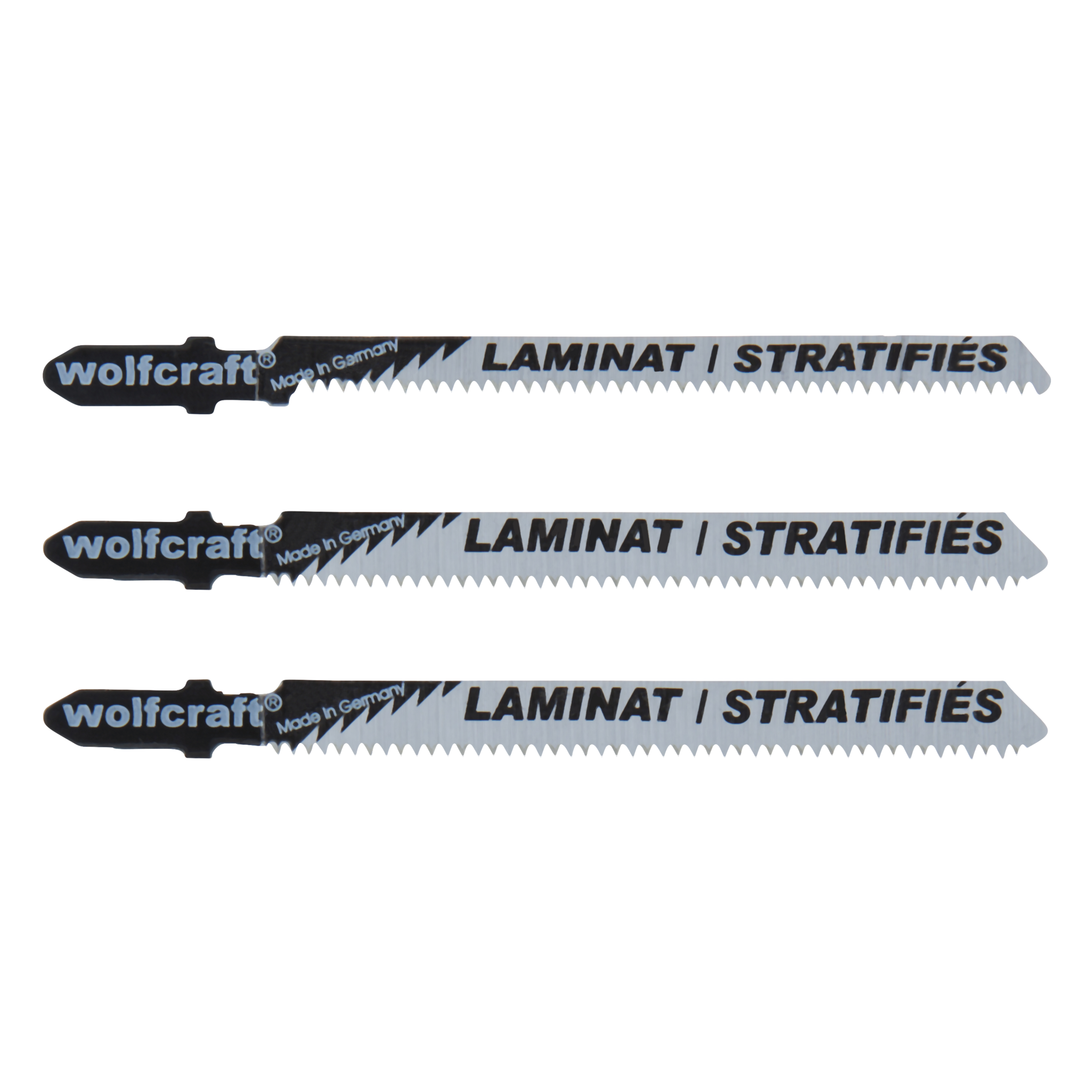 Jigsaw blade set, 3 pcs. HCS, T-shank, laminate and parquet - Image 1