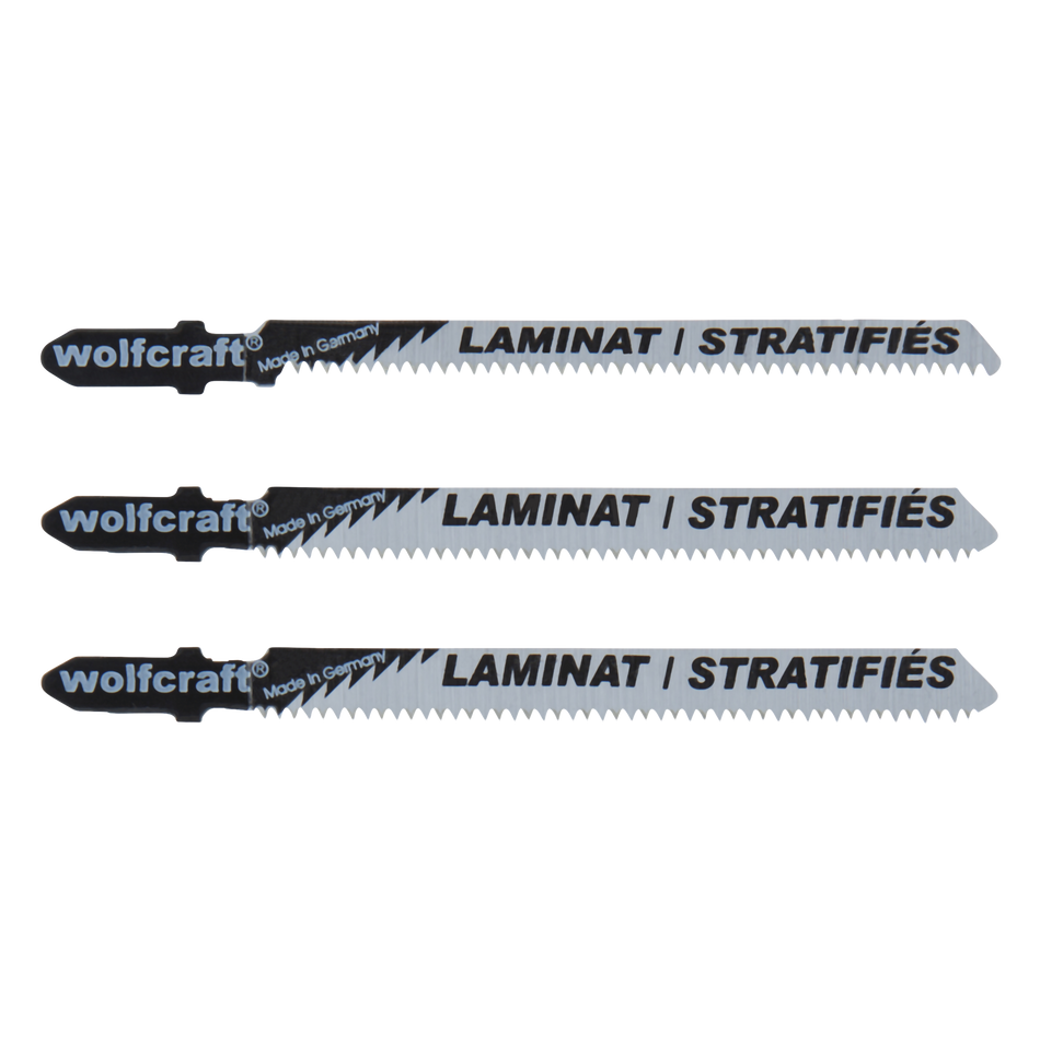 Jigsaw blade set, 3 pcs. HCS, T-shank, laminate and parquet - Image 1