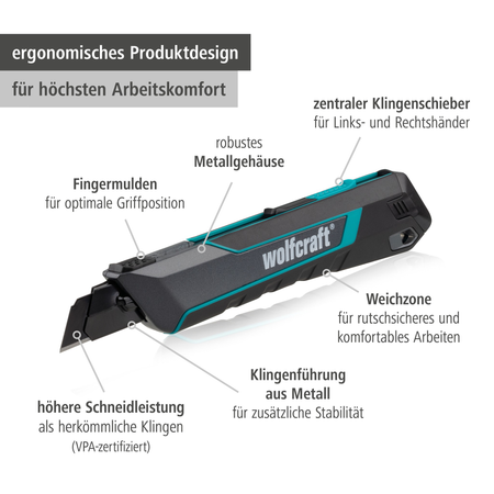 Snap-Off Blade Knife PRO SAFETY, 18 mm (de)