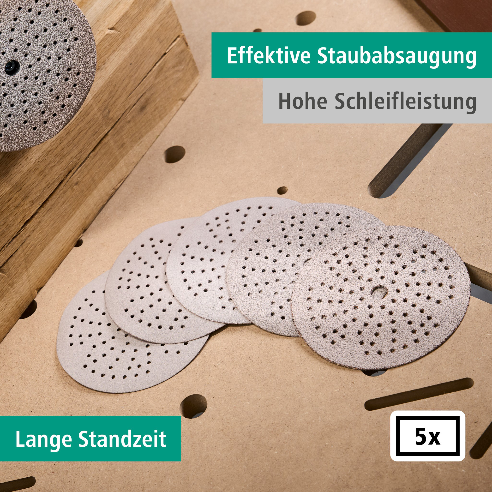 Multi-Hole Sanding Discs for Eccentric Sanders, Ø 125 mm (de)