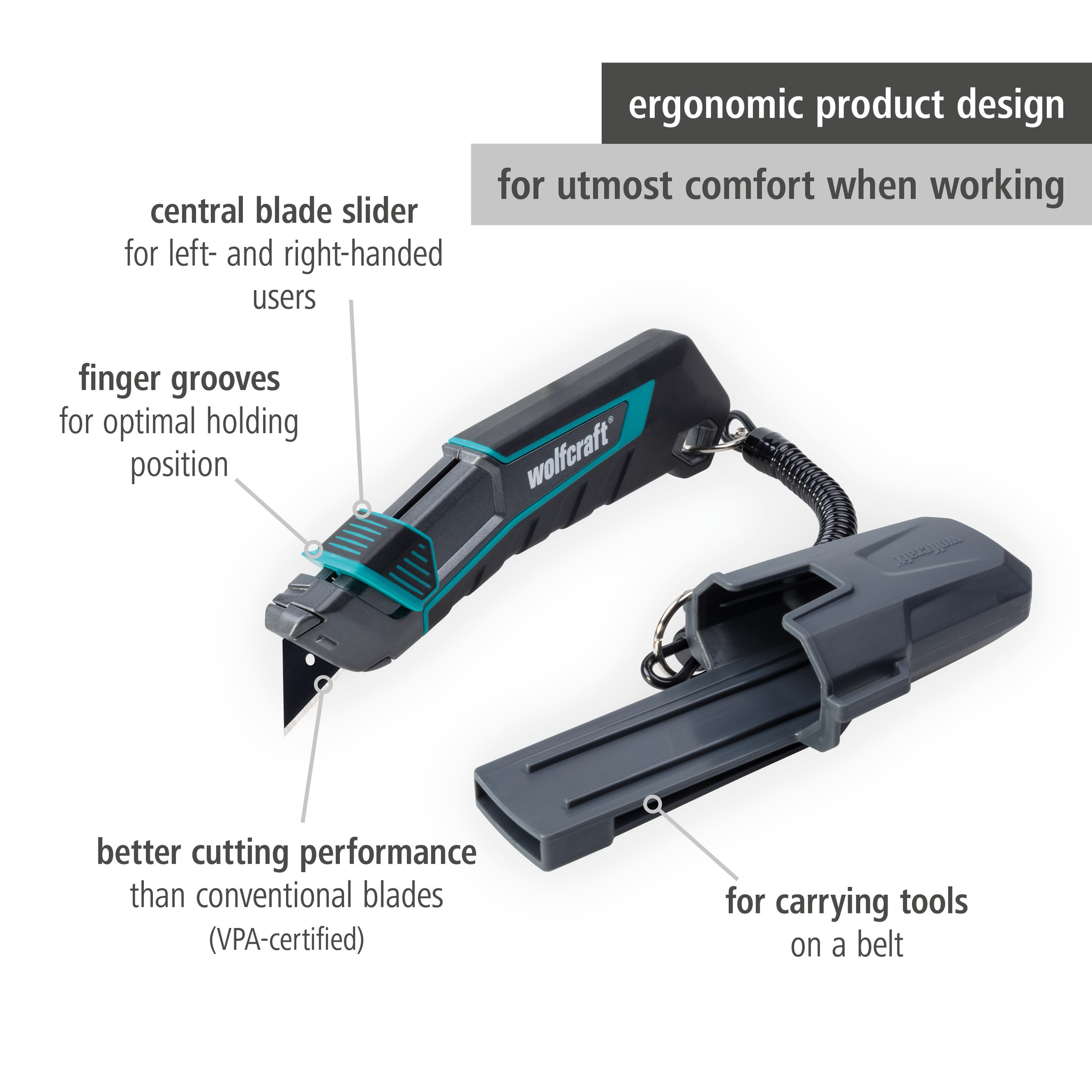 PRO SAFETY Trapezium Blade Knife Set With Sheath (en)