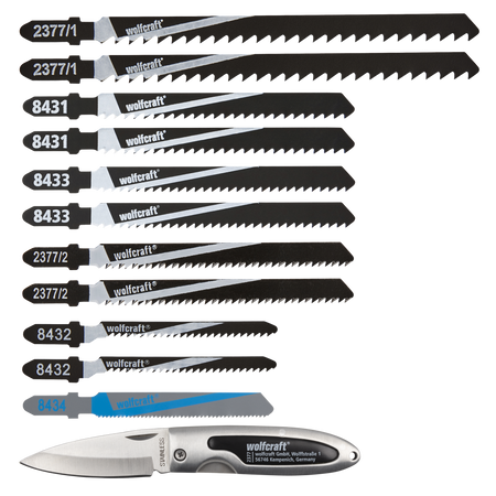 Jigsaw Blade Set, T-Shank, 12 Pcs.