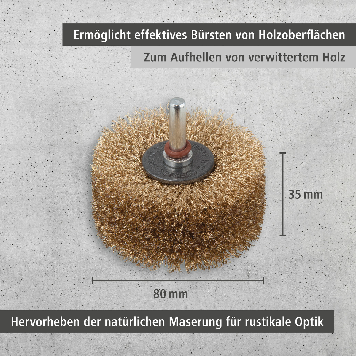 Wood Grain Brush, Ø 80 mm (de)