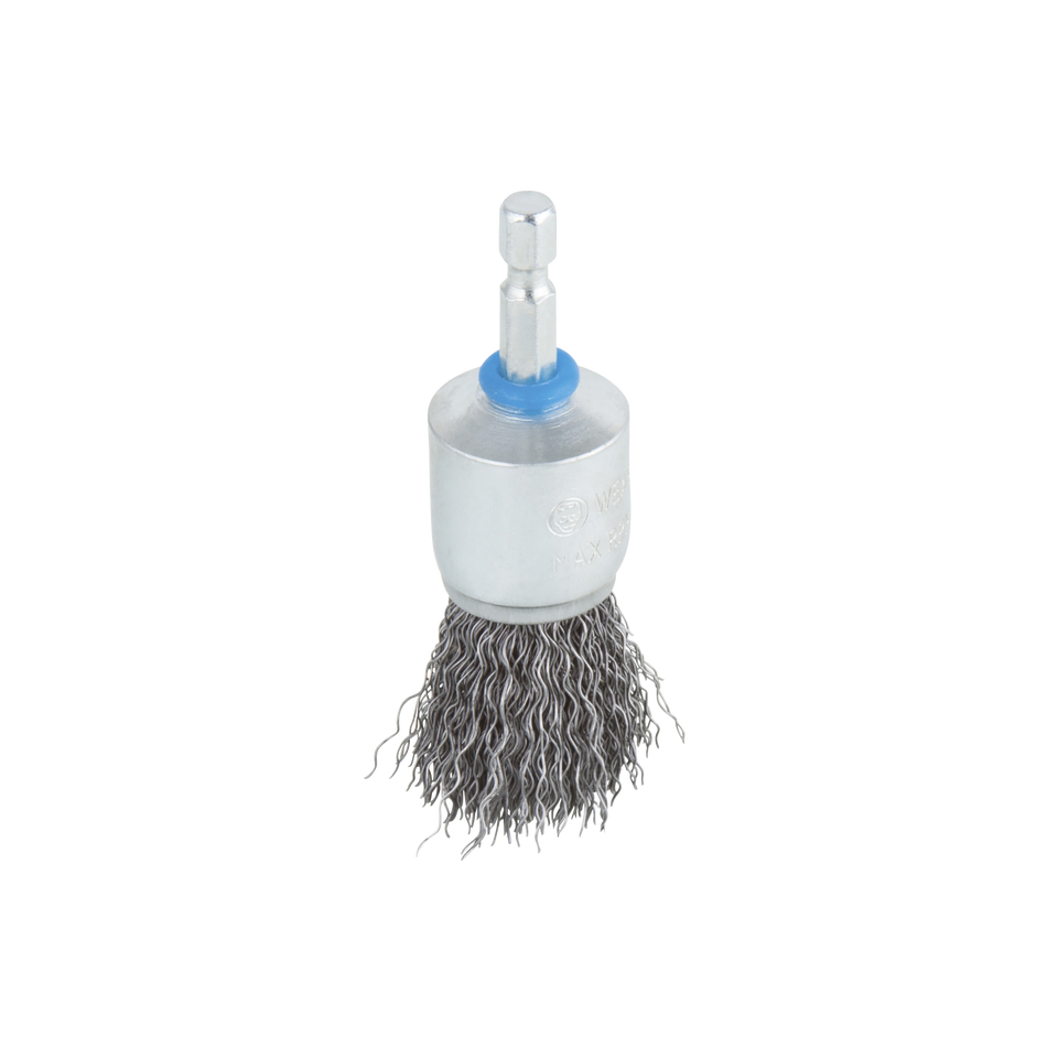 Steel Wire End Brush, Ø 25 mm, Hexagon Shank