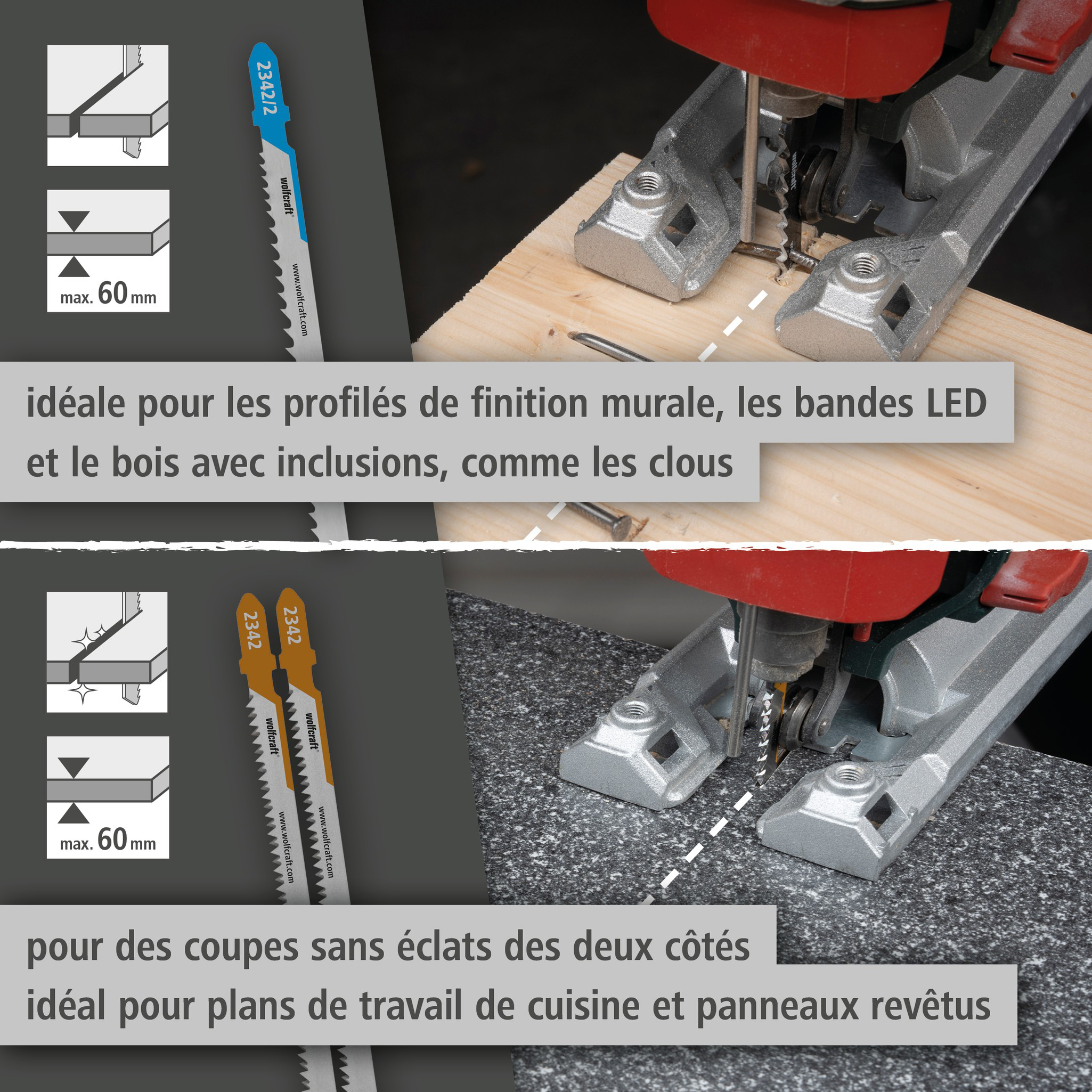 Jigsaw Blade Project Set for Kitchen Installation, 3 Pcs. (fr)