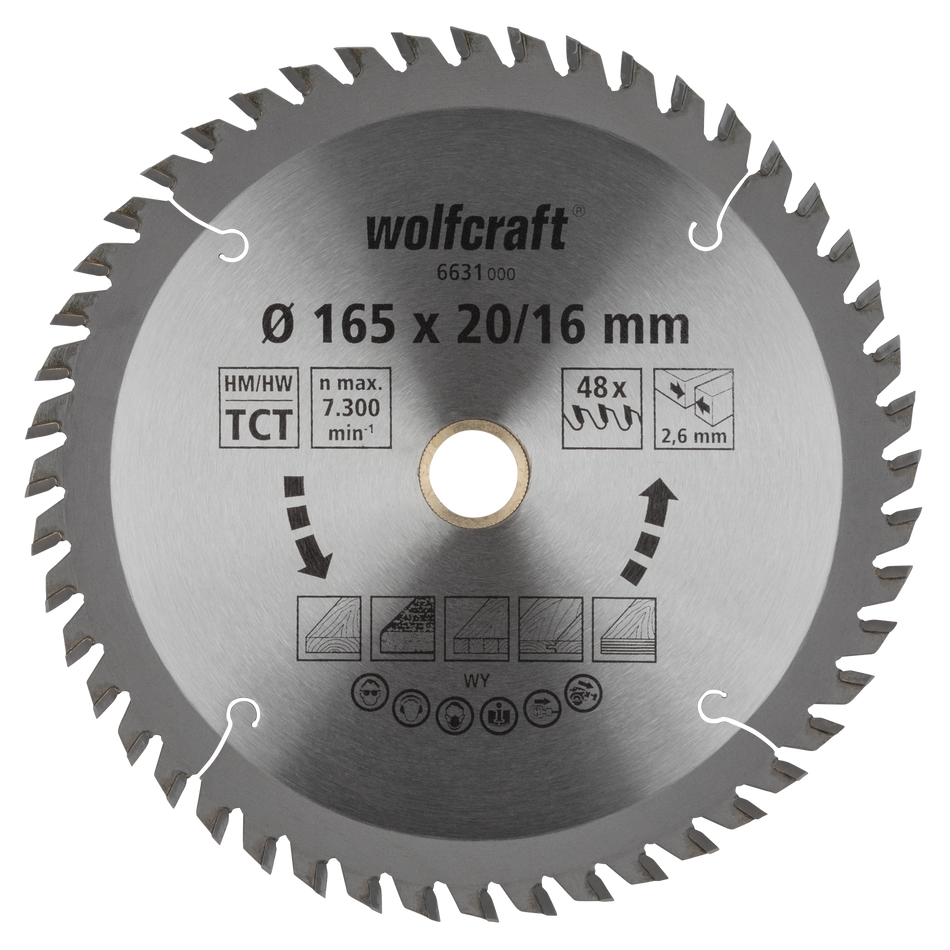 TC Circular Hand Saw Blade, orange series, Ø 165 mm
